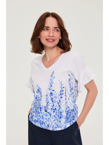 Moodo Bluse mit Druck weiß Moodo