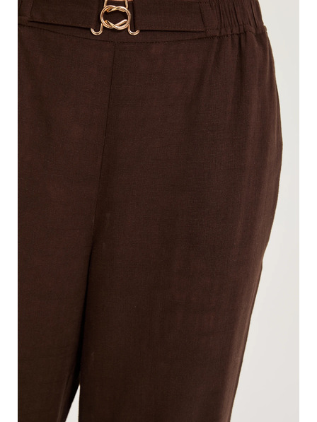 Moodo Hose mit Leinenanteil braun Moodo