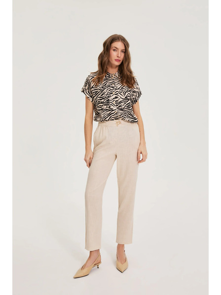 Moodo Hose mit Leinenanteil beige Moodo