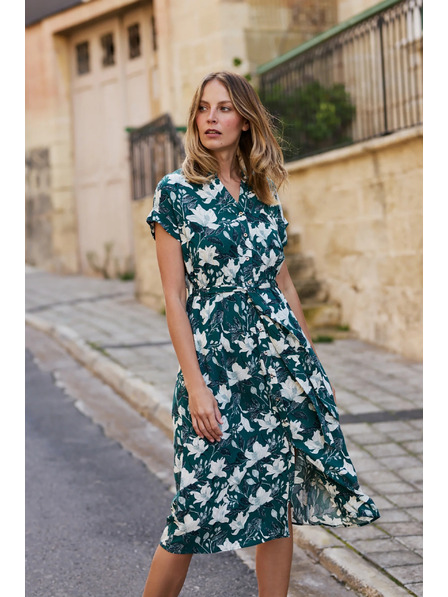 Moodo Kleider aus Viskose grün Moodo