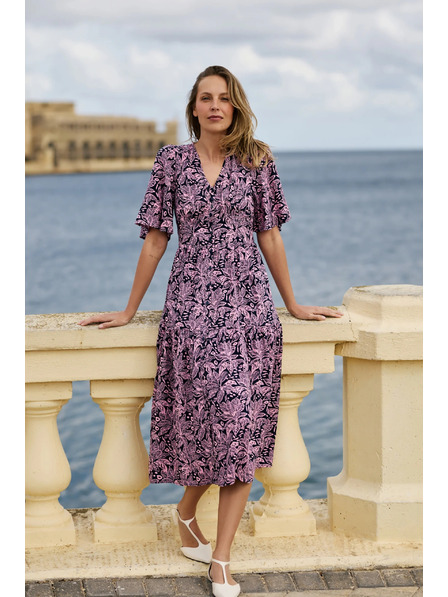 Moodo Praktische Kleider aus Viskose dunkelblau Moodo