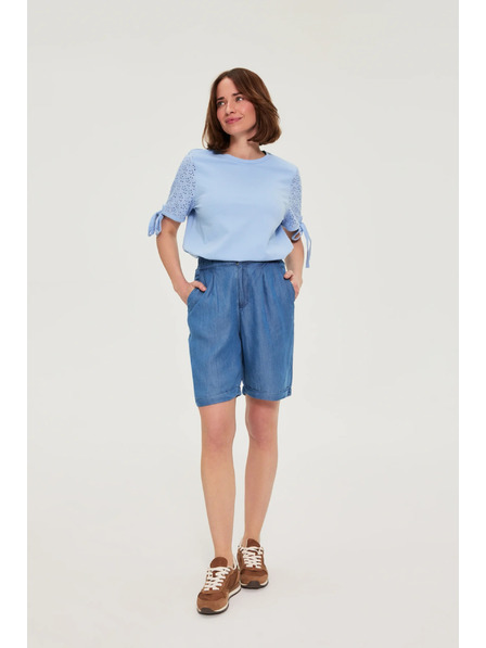 Moodo Shorts aus Lyocell blau Moodo