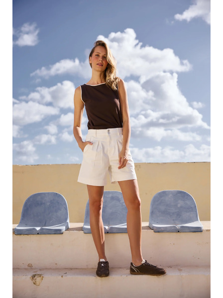 Moodo Glatte Shorts weiß Moodo