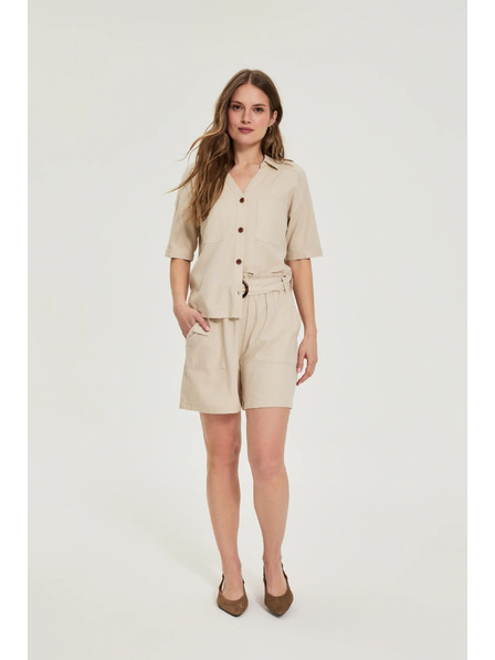Moodo Shorts mit Gürtel beige Moodo