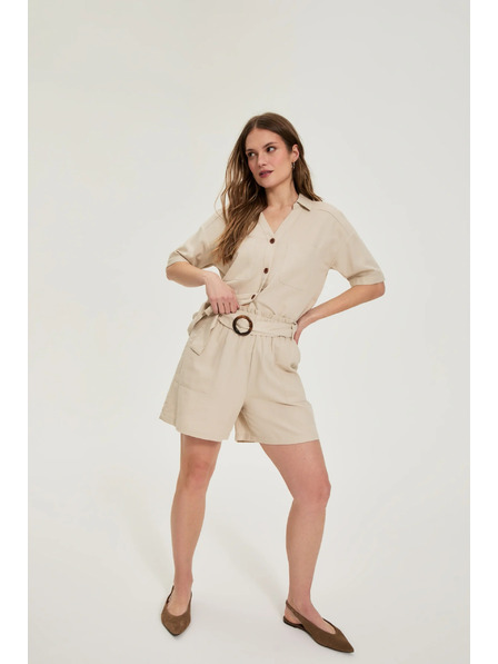 Moodo Shorts mit Gürtel beige Moodo