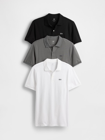 GAP Stretch-Poloshirt mit Logo 3er Pack GAP