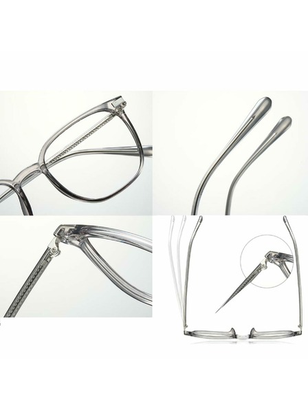 VEYREY VeyRey Nerd-Sonnenbrille Extrabeet grauer Rahmen klare Gläser