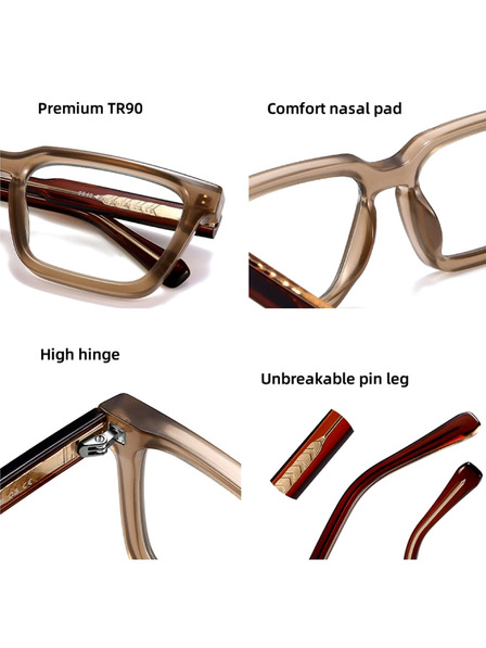 VEYREY VeyRey eckige Sonnenbrille Shabow brauner Rahmen klare Gläser