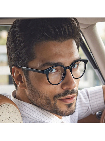 VEYREY VeyRey Nerd-Acetat-Sonnenbrille Phuffy schwarzer Rahmen klare Gläser