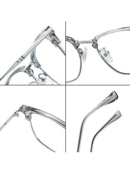 VEYREY VeyRey Nerd-Sonnenbrillen Gruvunk silberner Rahmen klare Gläser