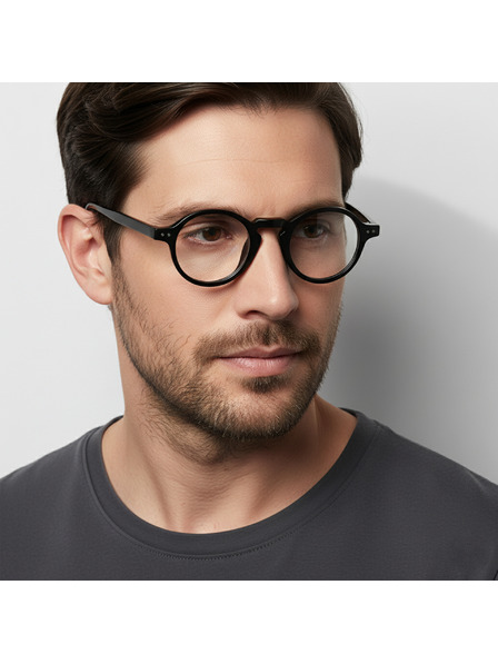 VEYREY VeyRey Leinen-Sonnenbrillen Saren schwarzer Rahmen klare Gläser