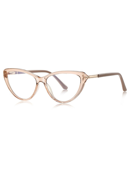 VEYREY VeyRey Damen Cat-Eye Damen Blaulicht-Brille Ircent brauner Rahmen klare Gläser