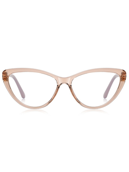 VEYREY VeyRey Damen Cat-Eye Damen Blaulicht-Brille Ircent brauner Rahmen klare Gläser