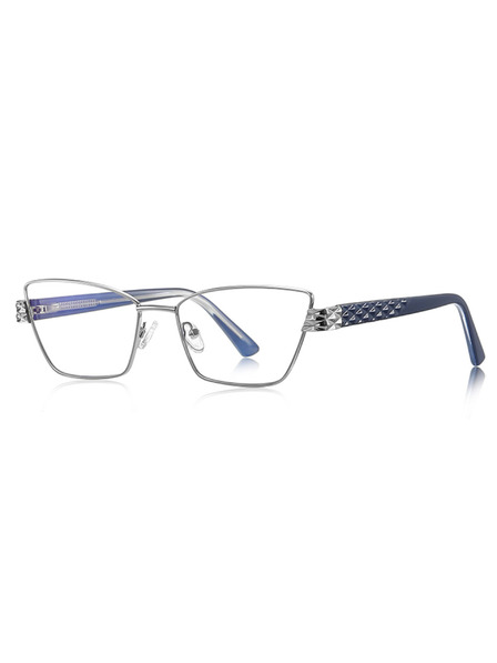 VEYREY VeyRey Damen Cat-Eye Damen Blaulicht-Brille Gallit silberner Rahmen klare Gläser