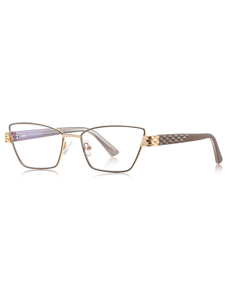 VEYREY VeyRey Damen Cat-Eye Damen Blaulicht-Brille Irous brauner Rahmen klare Gläser