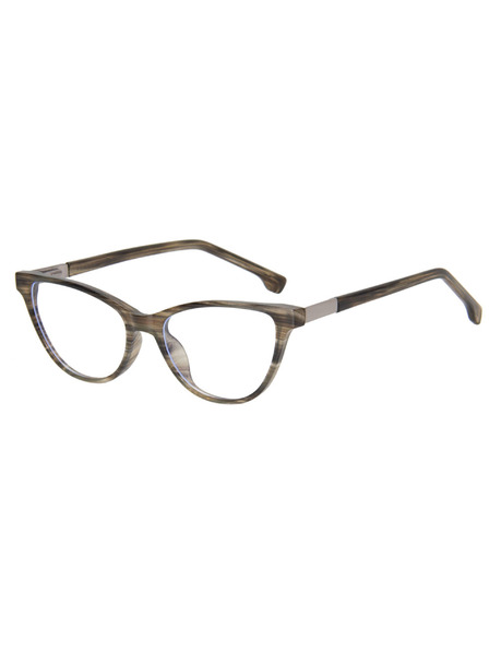 VEYREY VeyRey Damen Cat-Eye Damen Blaulicht-Brille Micrail brauner Rahmen klare Gläser