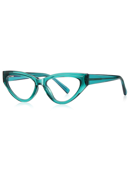 VEYREY VeyRey Damen Cat-Eye Damen Blaulicht-Brille Hunog grüner Rahmen klare Gläser
