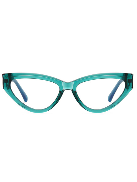 VEYREY VeyRey Damen Cat-Eye Damen Blaulicht-Brille Hunog grüner Rahmen klare Gläser