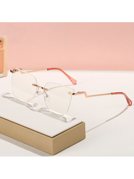 VEYREY VeyRey Damen Cat-Eye Damen Blaulicht-Brille Yapp goldener Rahmen klare Gläser