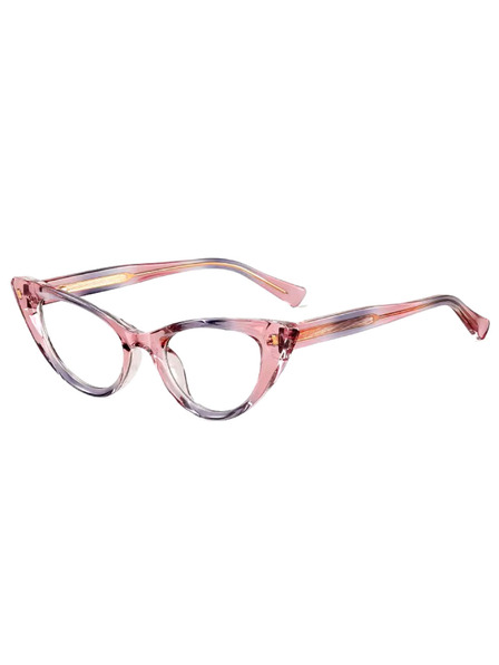 VEYREY VeyRey Damen Cat-Eye Damen Blaulicht-Brille Jarni rosa Rahmen klare Gläser