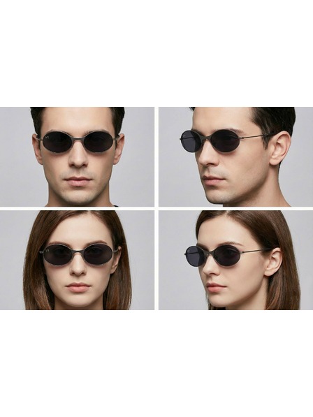 VEYREY VeyRey ovale Polarisationssonnenbrille Pemu schwarzer Rahmen schwarze Gläser