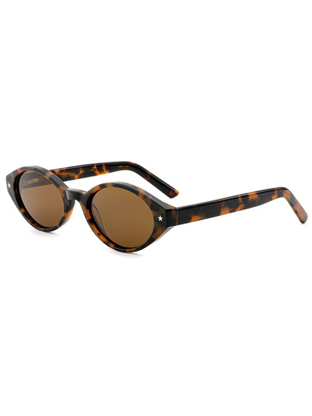 VEYREY VeyRey Damen Cat-Eye Acetat-Polarisationssonnenbrille Aest Leopardenmuster-Rahmen braune Gläser