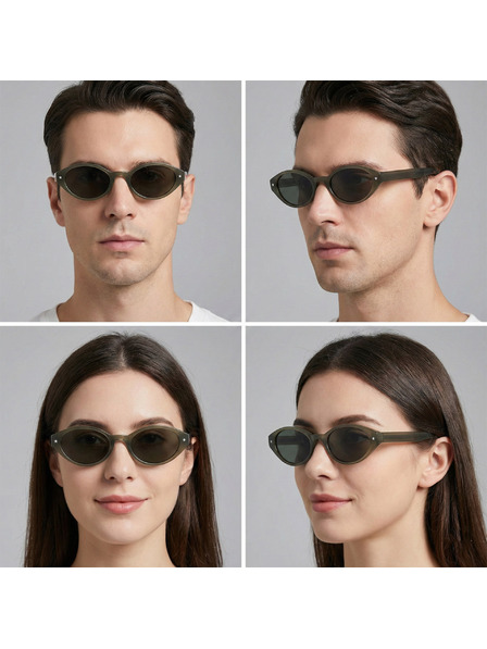 VEYREY VeyRey Damen Cat-Eye Acetat-Polarisationssonnenbrille Aest grüner Rahmen grüne Gläser