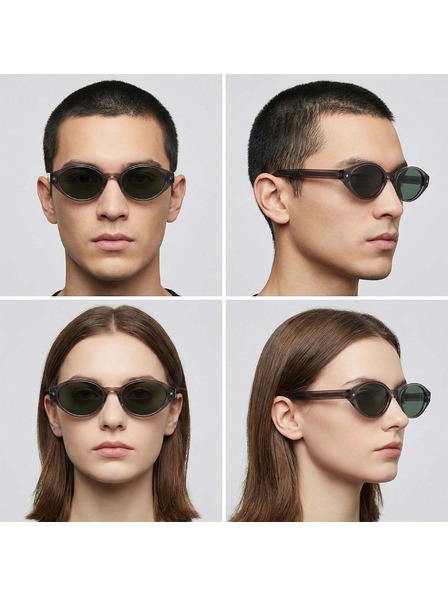 VEYREY VeyRey Damen Cat-Eye Acetat-Polarisationssonnenbrille Aest transparenter Rahmen grüne Gläser