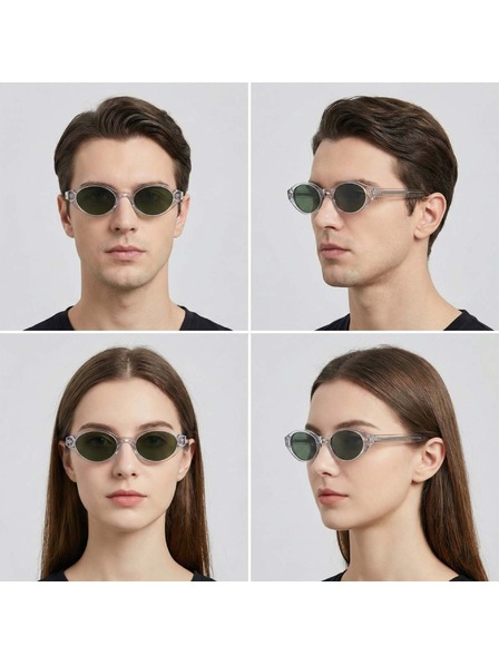 VEYREY VeyRey Damen Cat-Eye Acetat-Polarisationssonnenbrille Aest transparenter Rahmen schwarze Gläser