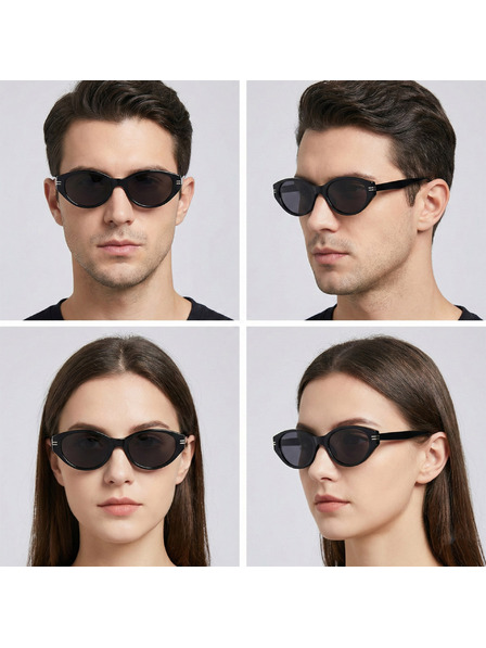 VEYREY VeyRey Damen Cat-Eye Polarisationssonnenbrille Hupi schwarzer Rahmen schwarze Gläser