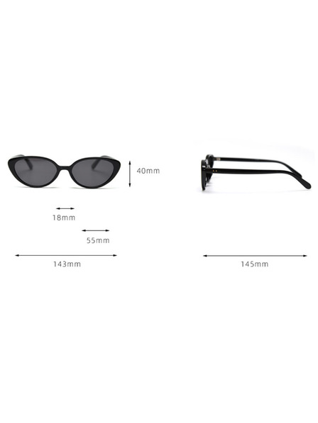 VEYREY VeyRey Damen Cat-Eye Polarisationssonnenbrille Duoom schwarzer Rahmen schwarze Gläser