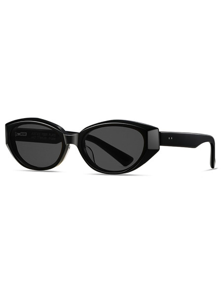VEYREY VeyRey Damen Cat-Eye Acetat-Sonnenbrille Sublepp schwarzer Rahmen schwarze Gläser