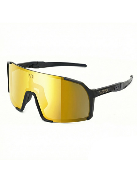 VEYREY VeyRey Sport-Sonnenbrille Burub schwarzer Rahmen goldene Gläser