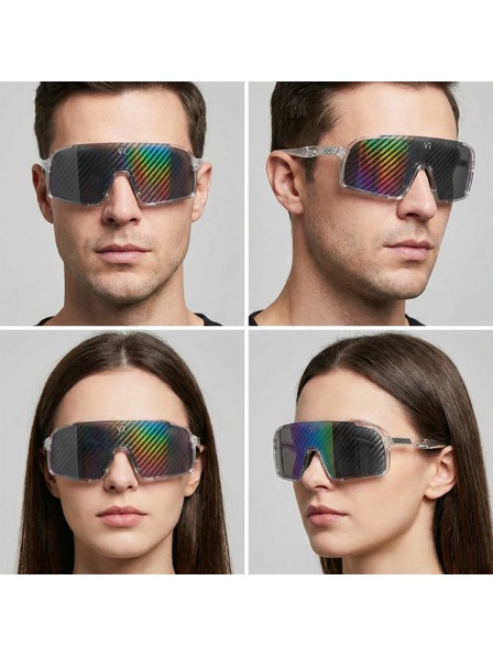 VEYREY VeyRey Sport-Sonnenbrillen Ogharod (Hologramm Carbon) transparente Fassung mehrfarbige Gläser
