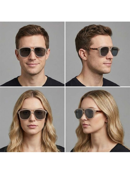 VEYREY VeyRey Piloten-Polarisationssonnenbrillen Interlity graue Fassung schwarze Gläser