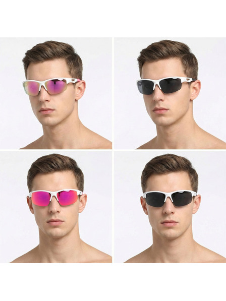 VEYREY VeyRey Sport-Polarisationssonnenbrillen Blixe weiße Fassung rosa Gläser