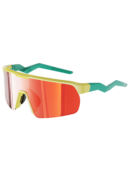 VEYREY VeyRey Sport-Sonnenbrillen Ocli gelbe Fassung rote Gläser