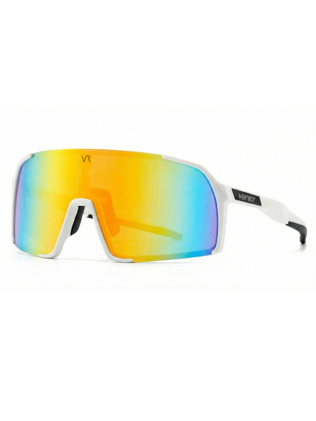 VEYREY VeyRey Kinder-Sport-Sonnenbrillen Wegub weiße Fassung goldene Gläser