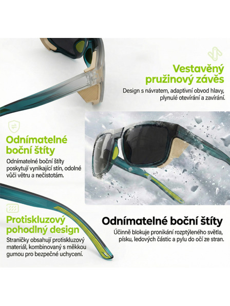 VEYREY VeyRey Sport-Polarisationssonnenbrillen Unow schwarze Fassung grüne Gläser