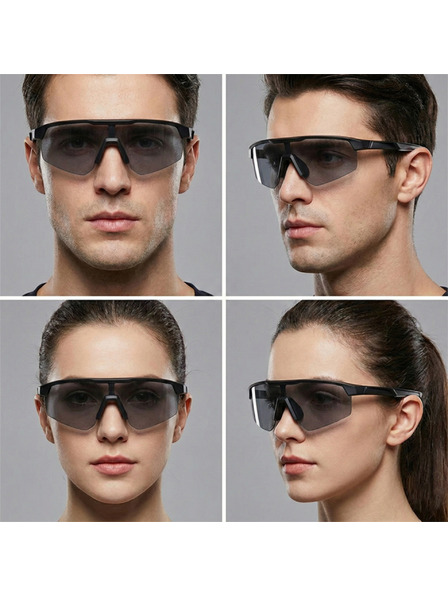 VEYREY VeyRey Sport-Polarisationssonnenbrillen Monoal schwarze Fassung schwarze Gläser