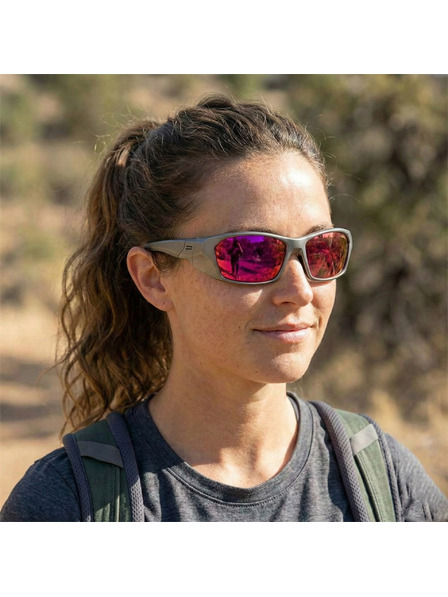 VEYREY VeyRey Sport-Polarisationssonnenbrillen Borned transparente Fassung rosa Gläser