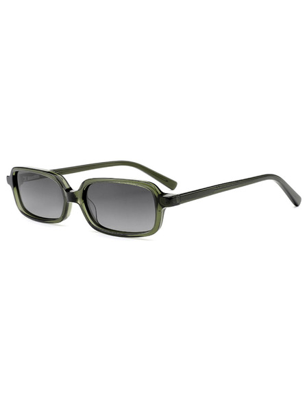 VEYREY VeyRey eckige Acetat-Sonnenbrille Ogo grüne Fassung schwarze Gläser