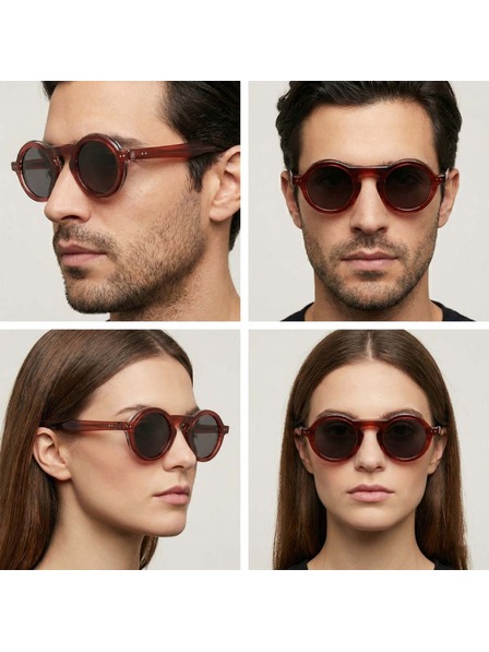 VEYREY VeyRey Katzenauge Acetat-Sonnenbrille polarisiert Trozu braune Fassung schwarze Gläser