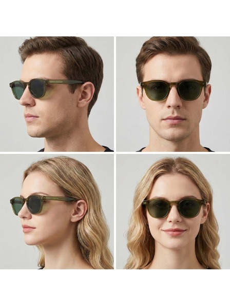 VEYREY VeyRey Nerd-Sonnenbrille polarisiert Aiyou grüne Fassung grüne Gläser