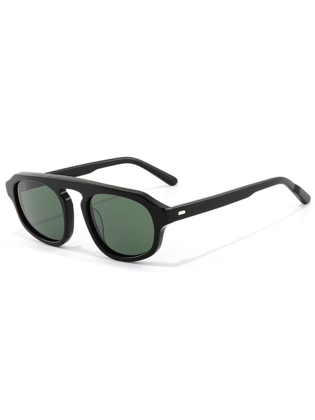 VEYREY VeyRey Pilot-Acetat-Sonnenbrille polarisiert Strugic schwarze Fassung grüne Gläser