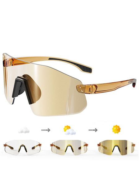 VEYREY VeyRey Sport-Sonnenbrille photochrom Dhur goldene Fassung goldene Gläser