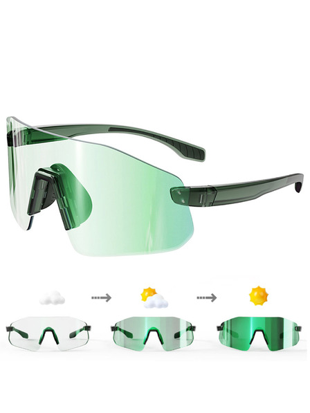 VEYREY VeyRey Sport-Sonnenbrille photochrom Dhur grüne Fassung grüne Gläser