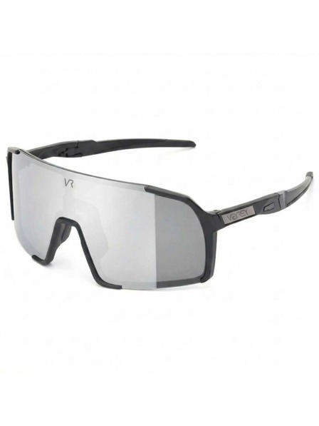 VEYREY VeyRey Sport-Sonnenbrille Burub schwarze Fassung silberne Gläser