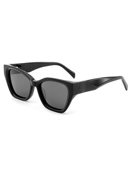 VEYREY VeyRey Katzenauge Acetat-Sonnenbrille polarisiert Antitot schwarze Fassung schwarze Gläser