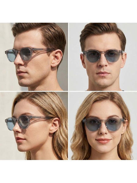 VEYREY VeyRey Nerd-Sonnenbrille polarisiert Aiyou transparente Fassung schwarze Gläser